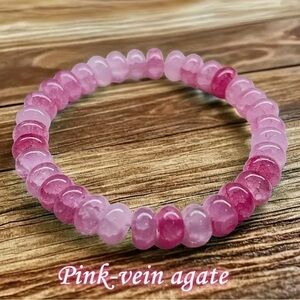 💎4/$20💎Pink-Vein Agate “Anxiety” Bracelet